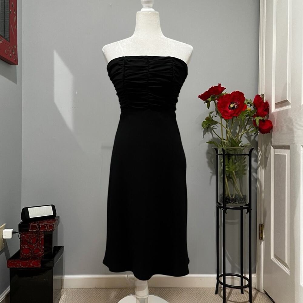 NEW The Limited Ruched Corset Bodice Strapless Fit Flare Longline Midi Dress NWT